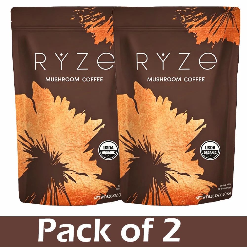 Organic Mushroom Coffee Powder with 6 Adaptogenic Mushroom Daily Instant Coffee for Better Energy Focus Digestion Immunity