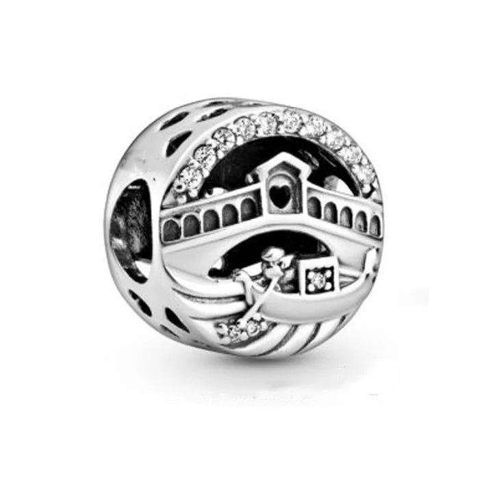 Hot Sale 925 Silver Plane Passport Donut Speedboat Motorbike TV Charm Bead Diy Fit Original Pandent Charms Bracelet Jewelry
