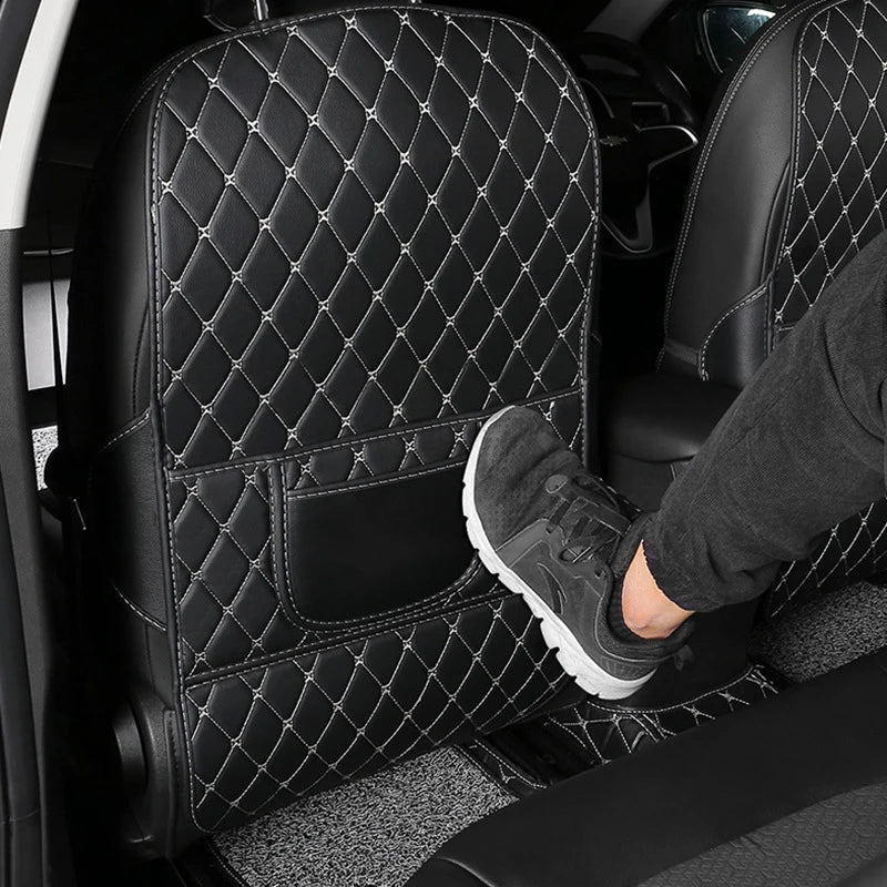 Kcimo PU Leather Car Anti-Kick Mats Auto Seat Back Protector Cover For Children Car Back Seat Anti-Dirty Pad Car  Accessories