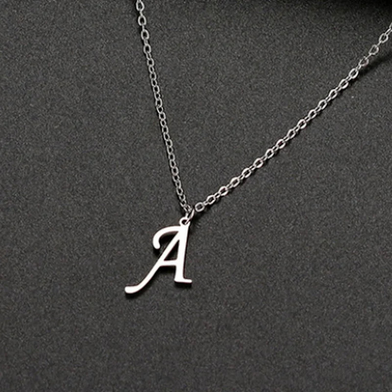 316L Stainless Steel Necklace A To Z 26 Letters Initial Minimalist Necklaces For Women Big Alphabet Pendant Gifts Jewelry gift