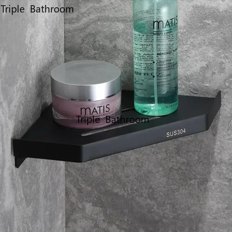 Bathroom Stainless Steel Shower Shelf Wall-mounted Triangle Basket Corner Stand Shampoo Shower Gel Storage Holder Accessories
