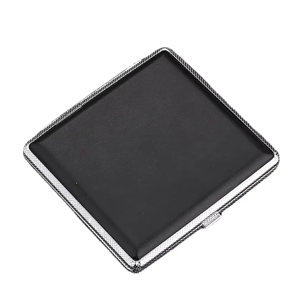 1pc Double-open Leather Cigars Cigarettes Cases for 20 sticks Cigarette Stainless Steel Tobacco Cigarette Boxes Tools