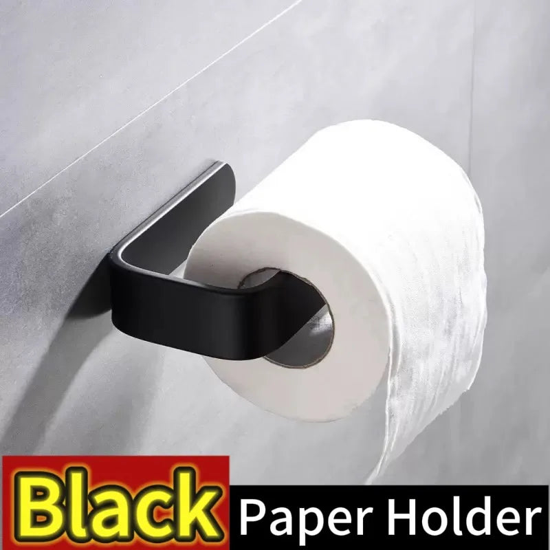 Plastics Paper Towel Holder Self Adhesive Toilet Roll Paper Holder No Punching Kitchen Bathroom Lengthen Storage Rack