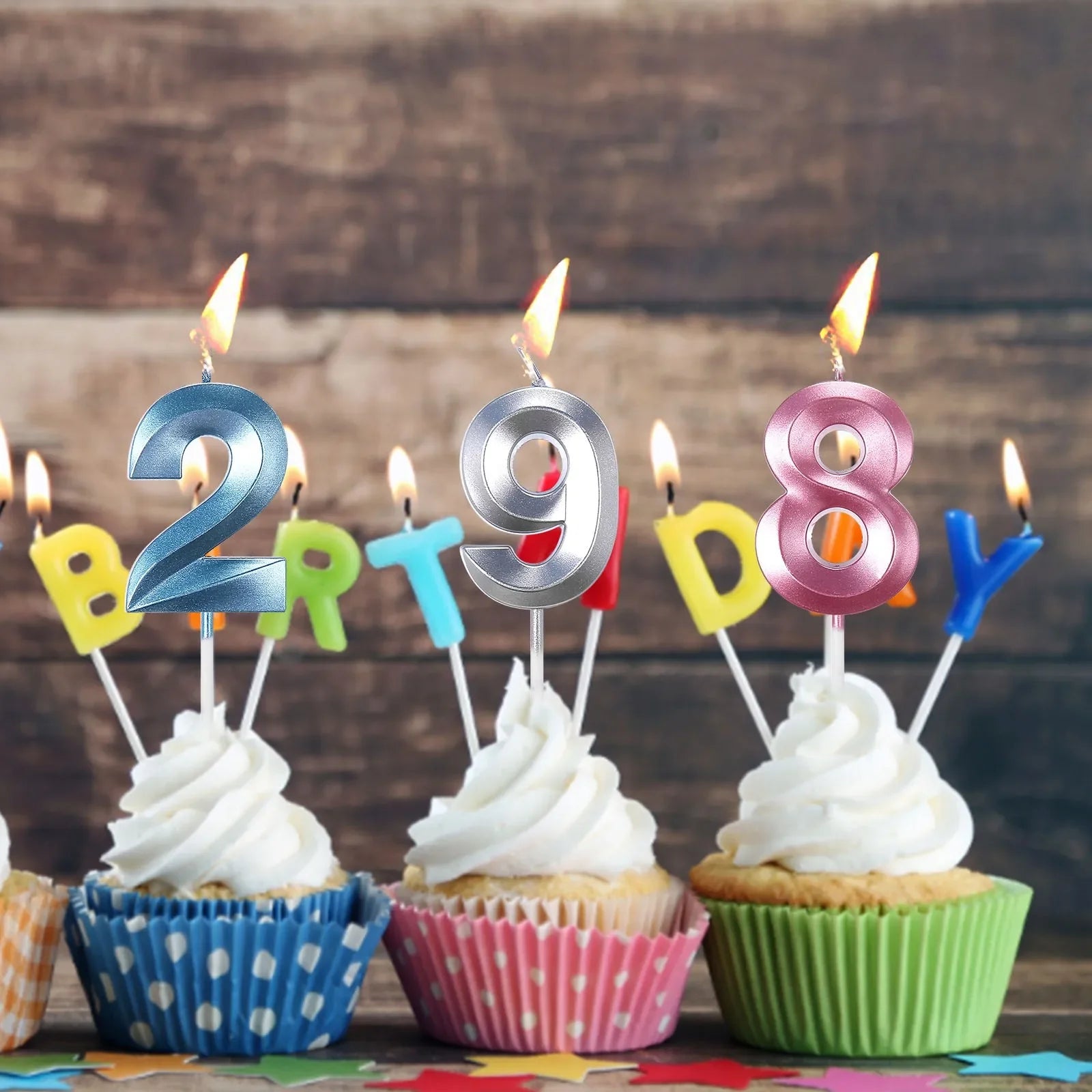 Vibrant Blue Pink Green 1pcs 0-9 Number Candles Decor for Kids Happy Birthday Event Anniversatires &Parties Decoration DIY