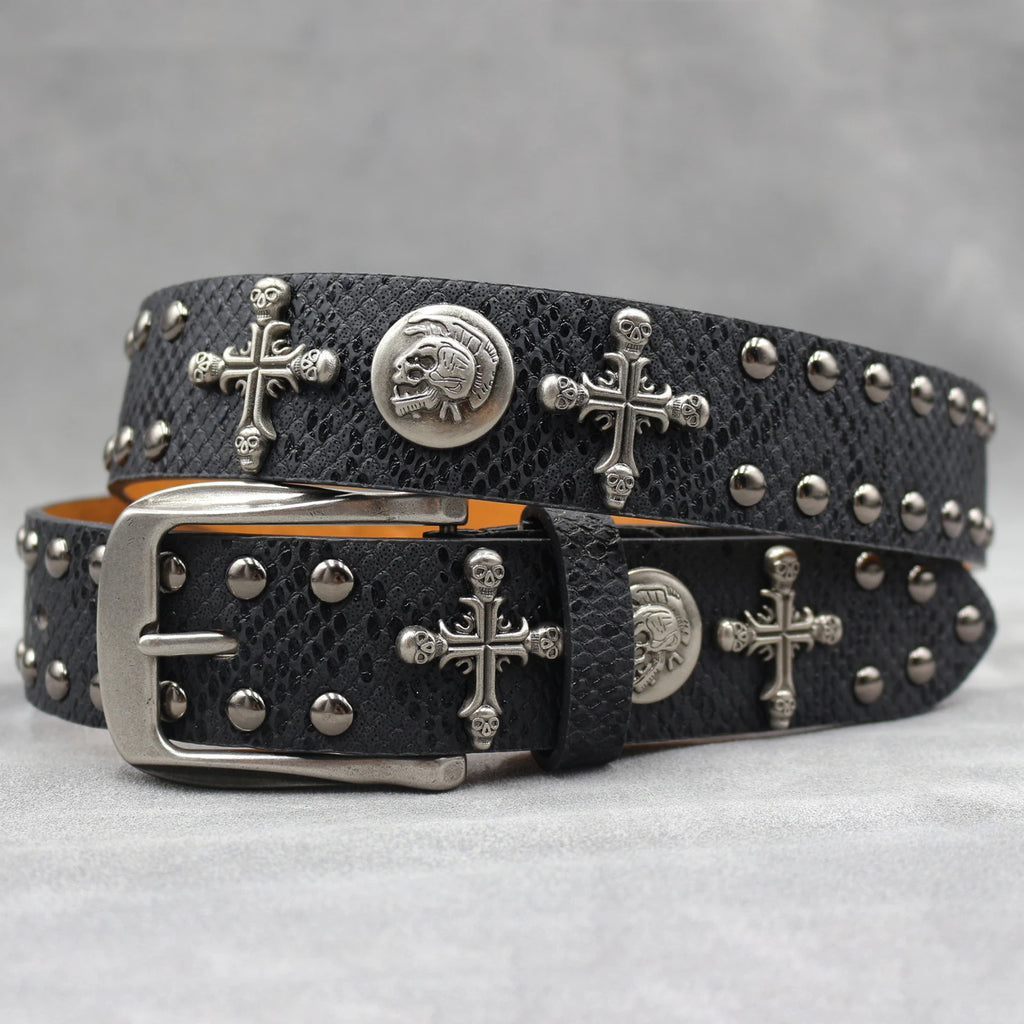 Rivet PU  Leather men's belt Fashion alloy belts Buckle luxury brand jeans belts for men business belt female belt
