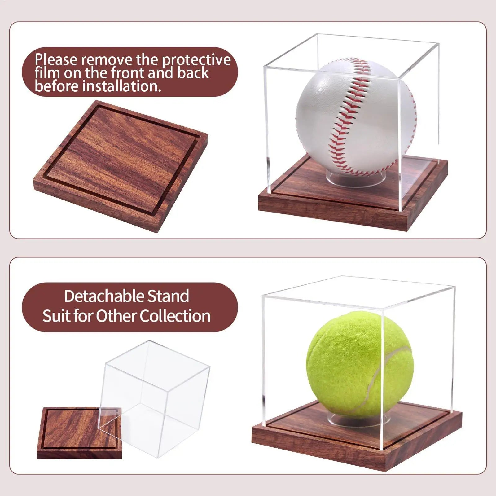 Baseball Display Case Acrylic Baseball Display Case Collectibles Storage Clear Organizer for Sport Lovers Friends Family Men