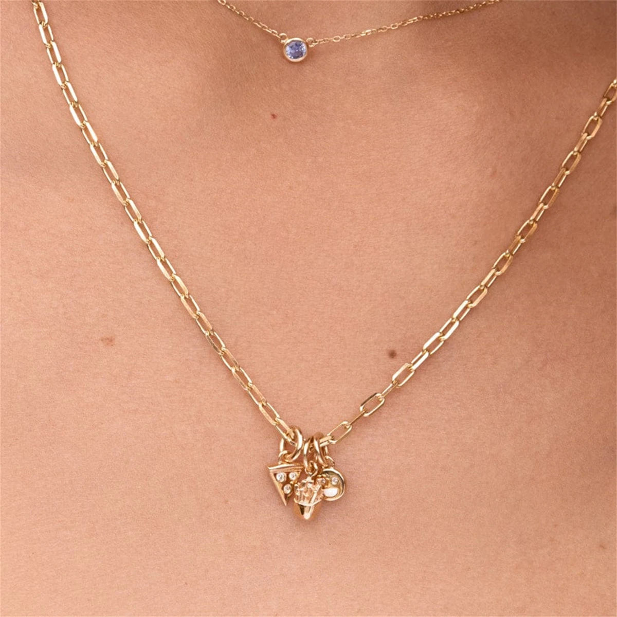 Classic element DIY December birthstone pendant for Mother's Day color preservation electroplating 18K gold