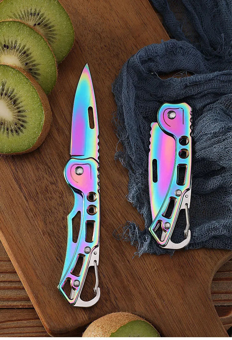 Outdoor Stainless Steel Folding Knife Mini Personal Self-Defense Camping Multi-Functional Home Use Fruit Knife