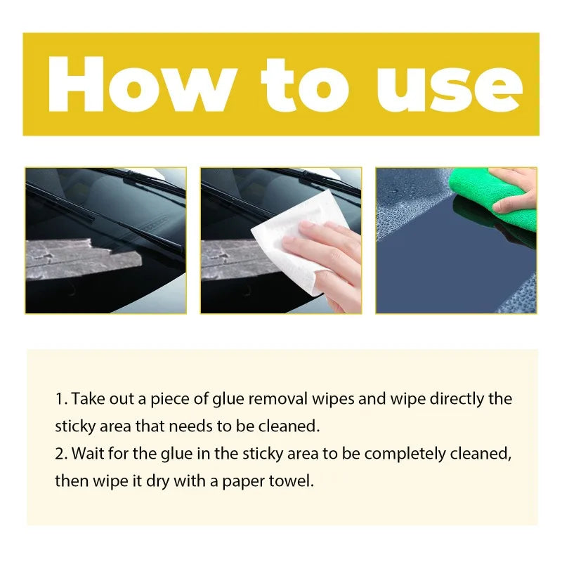 Adhesive Remover Wet Wipes for Floor, Glass, Ceramic, Plastic, Metal Cleaner: Glue, Double-Sided Tape, Marker, Label Glue, Spong