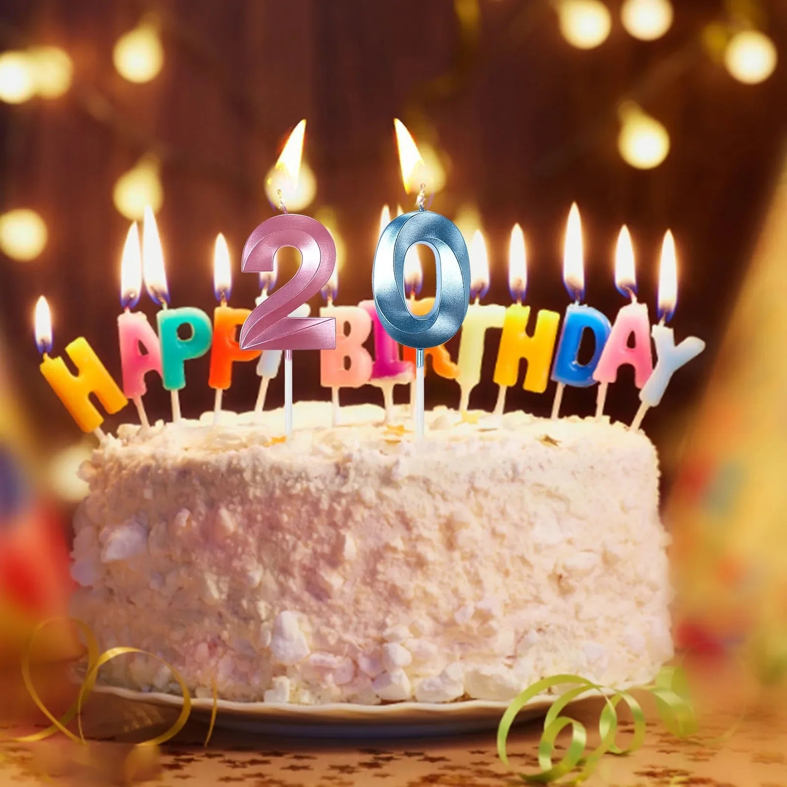 Vibrant Blue Pink Green 1pcs 0-9 Number Candles Decor for Kids Happy Birthday Event Anniversatires &Parties Decoration DIY