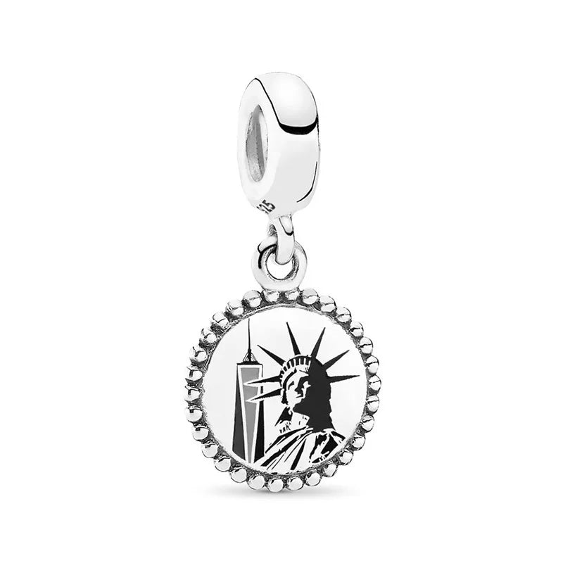 Hot Sale 925 Silver Plane Passport Donut Speedboat Motorbike TV Charm Bead Diy Fit Original Pandent Charms Bracelet Jewelry
