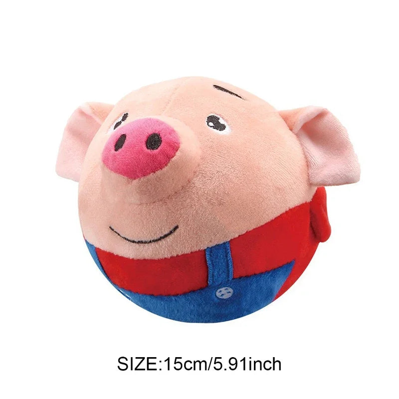 Music Vibration Bouncing Ball Bite Resistant Funny Interactive Squeaky Toys Talking Self-Moving for Small Medium Dogs
