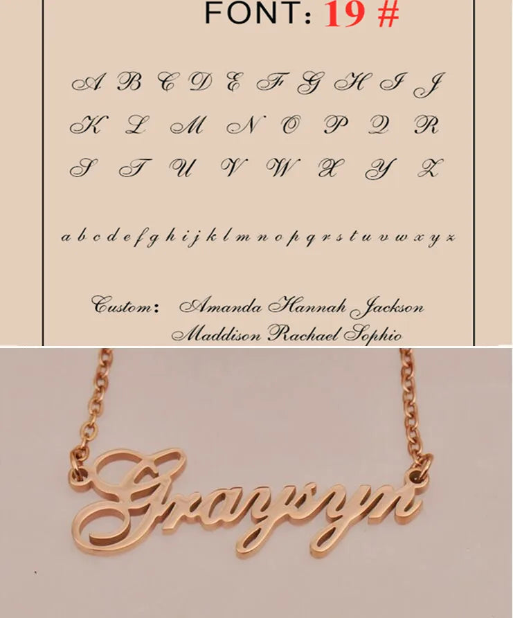Custom Name Necklace Personalized Golden Choker Stainless Steel Necklaces For Women Man Customized Jewelry Couple Gift