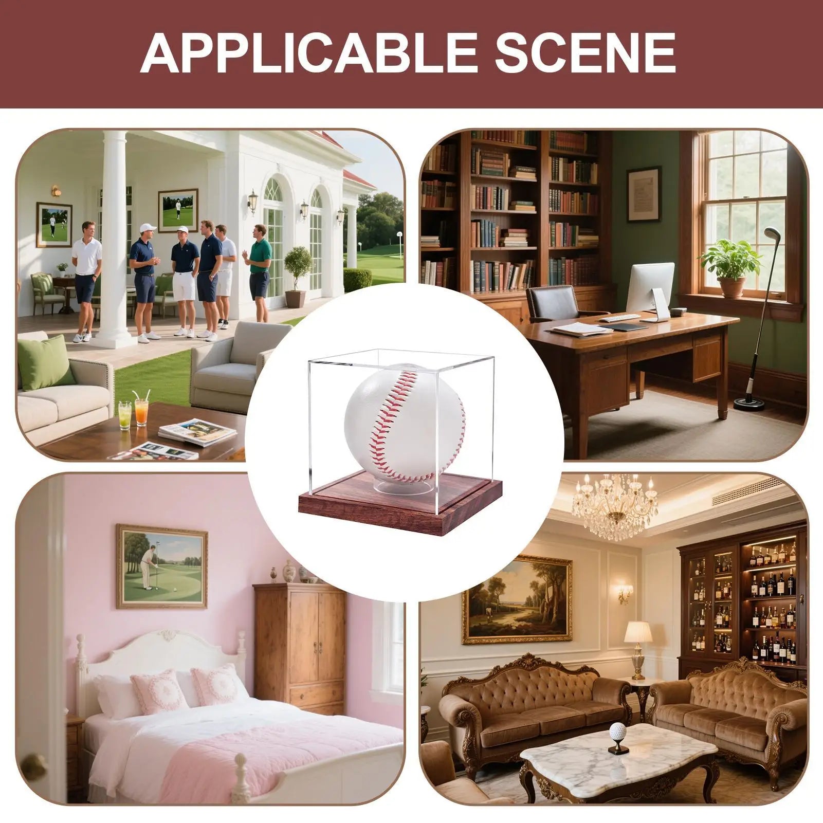 Baseball Display Case Acrylic Baseball Display Case Collectibles Storage Clear Organizer for Sport Lovers Friends Family Men
