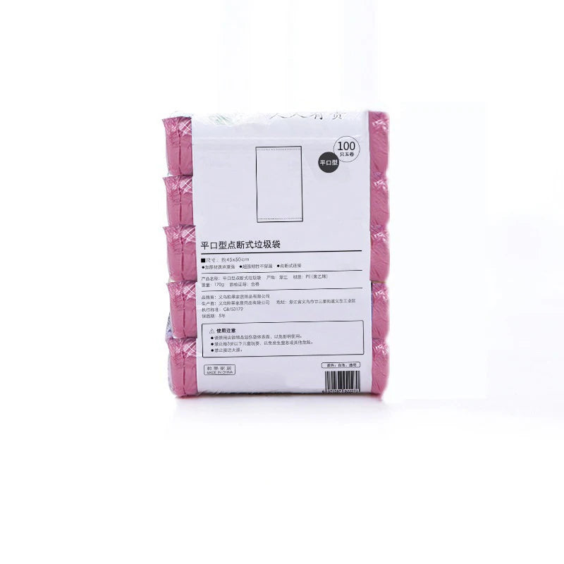 5 Rolls 1 Pack 100Pcs Household Disposable Trash Pouch Kitchen Storage Garbage Bags Cleaning Waste Bag Plastic Bag