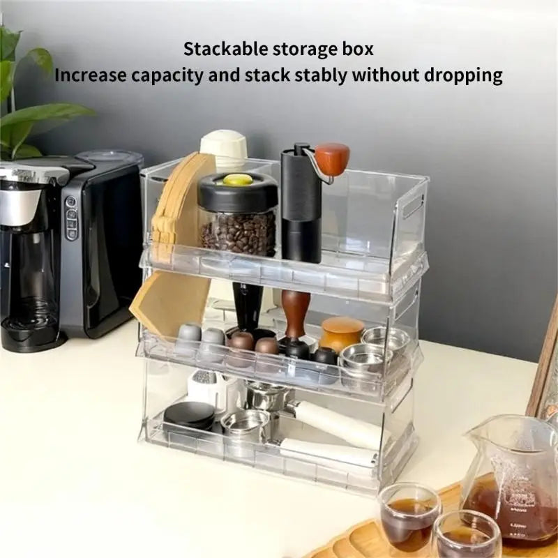 E8BD Transparent Coffee Pods Display Rack Stackable Designs Space Efficient Organiser For Pods Storage Solution