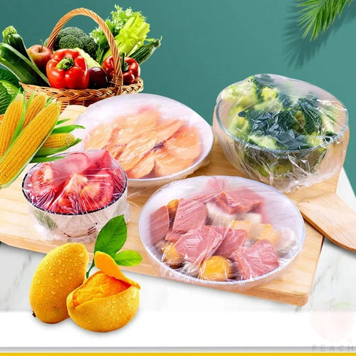 100/50/20pcs Disposable Food Cover Food Grade Fruit Vegetable Storage Bag Elastic Plastic Bag Bowl Cup Kitchen Fresh Keeping Bag