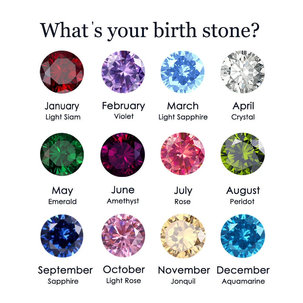 EManco Zircon Birthstone Pendant Earrings 12 Zodiac Signs Stainless Steel Jewelry Party Gifts