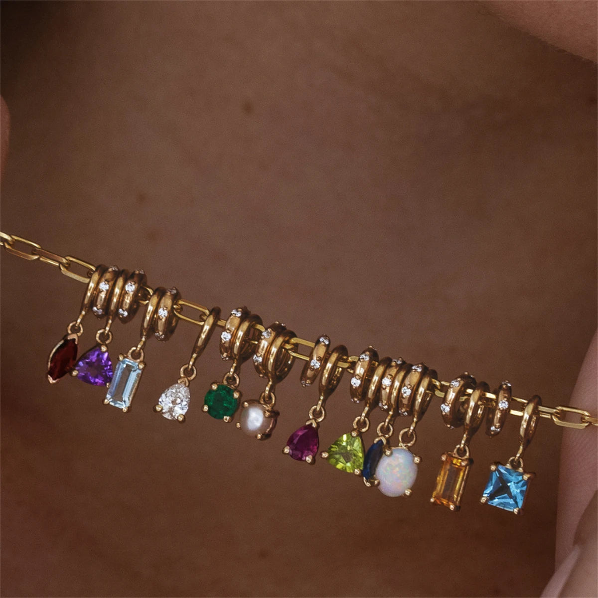 Classic element DIY December birthstone pendant for Mother's Day color preservation electroplating 18K gold