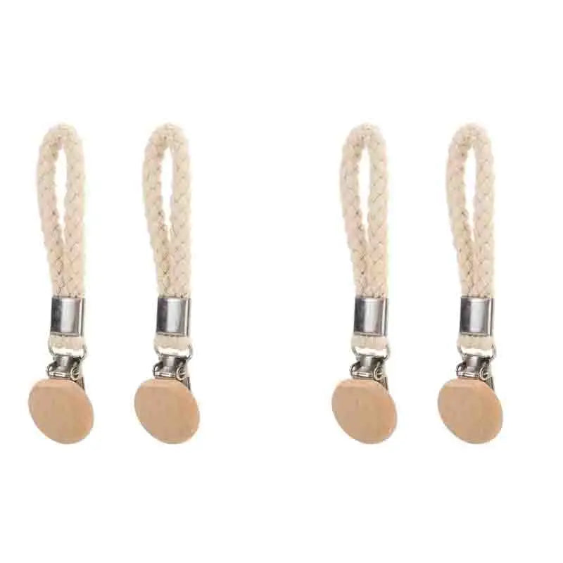1-6 PCS Towel Clip Woven Rope Hanging Clip No-Drill Portable Multifunctional Metal Storage Clip Household Bathroom Towel Clip
