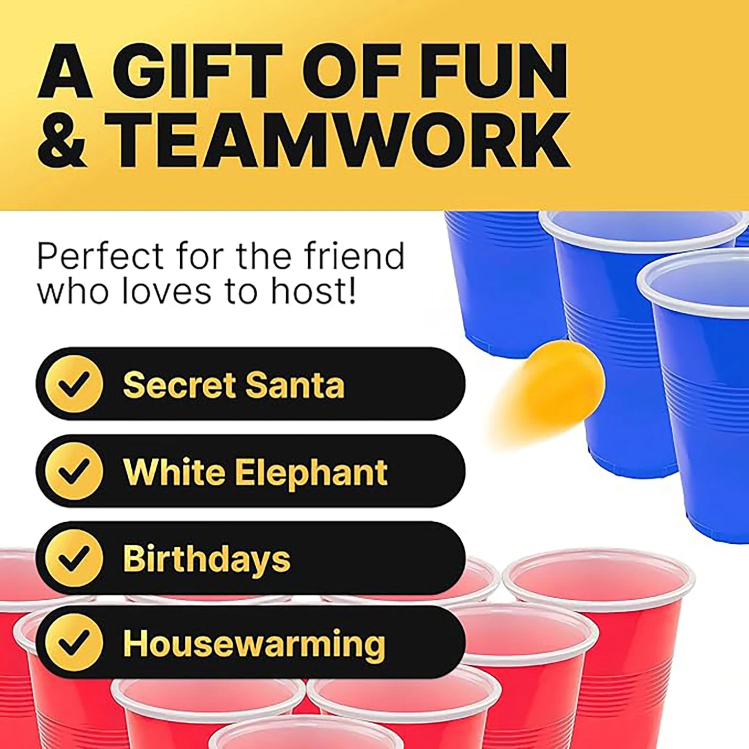 12 Balls and 12 Cups of Beer Game, Adult Party Interactive Game, Creative Leisure Toys