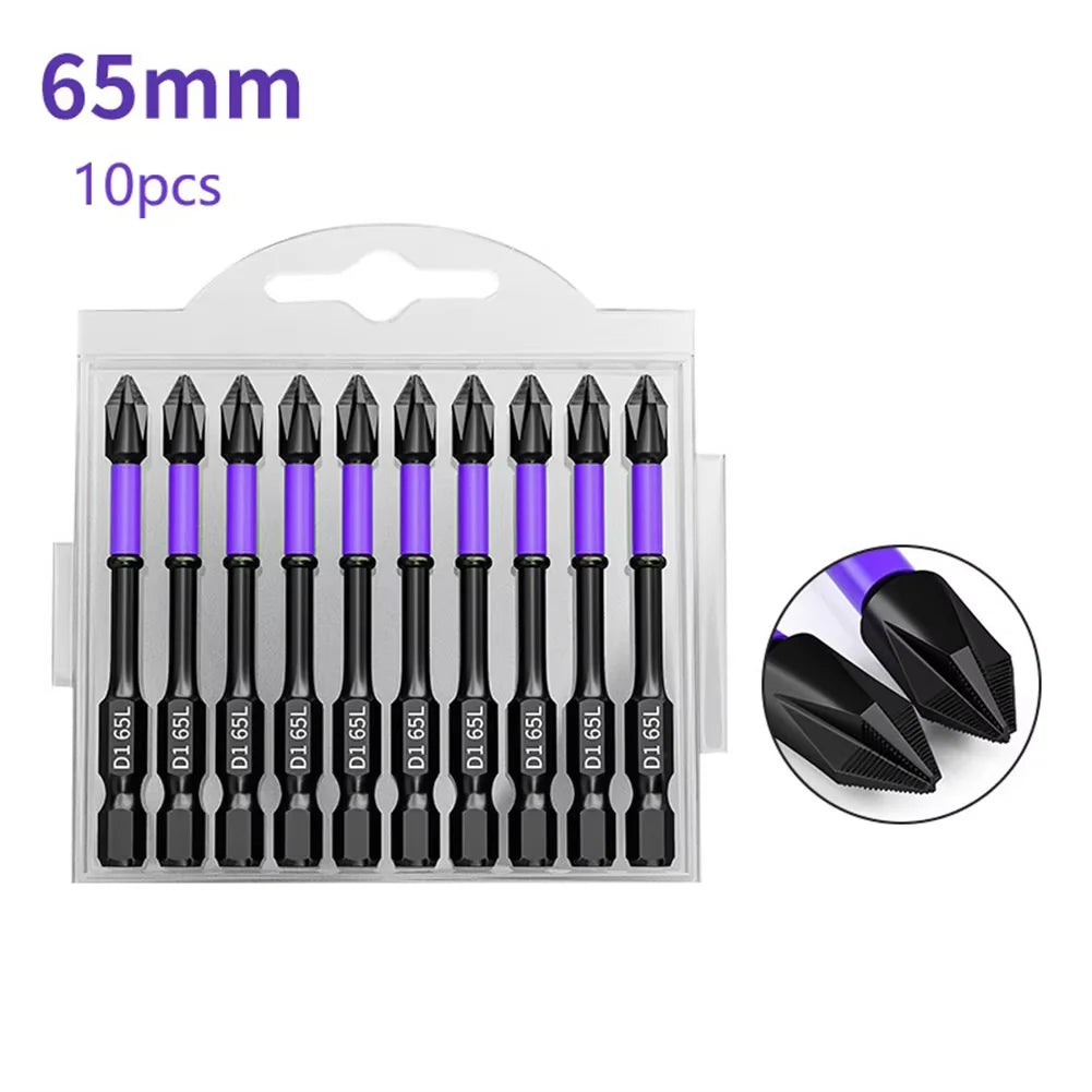 Magnetic Screwdriver Bit Set PH2 Phillips 25-150mm Anti-slip Shockproof Alloy Steel Impact Drill Bits for Outdoor Decoration