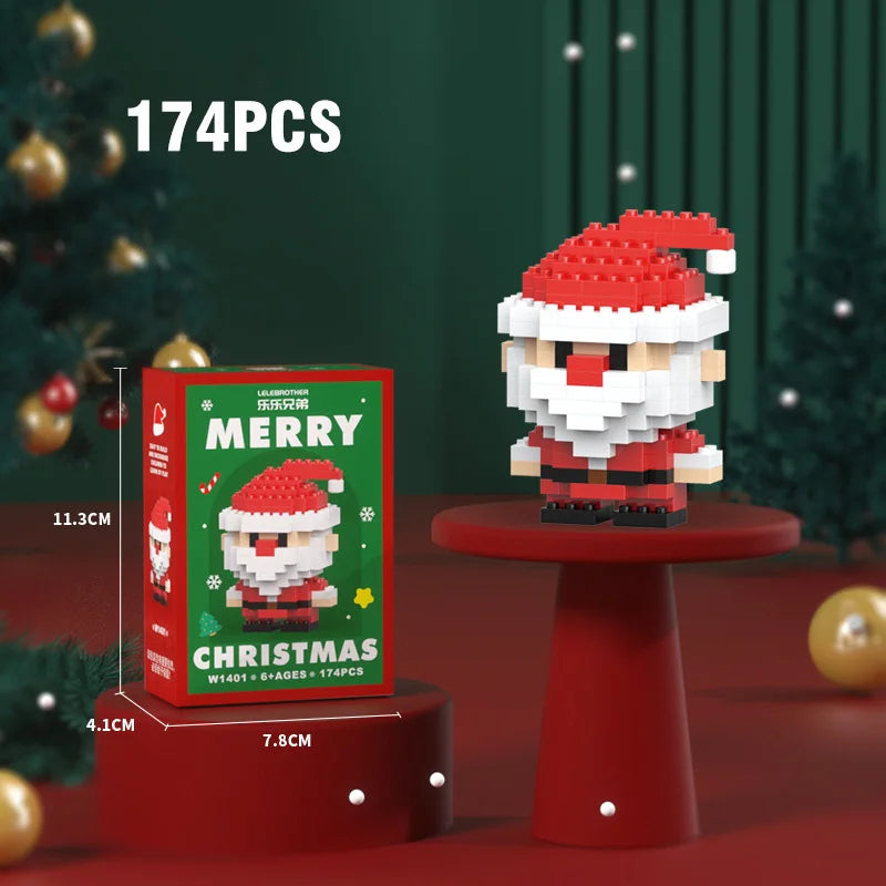 DIY Christmas Santa Claus Building Blocks Set Christmas Themed Brick Ornaments Mini Block Figures Christmas Birthday Gifts Kids