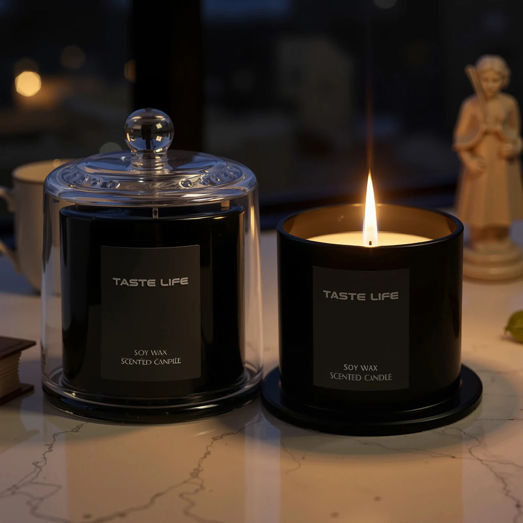 Premium Soy Wax Scented Candles with Glass Cloche, Smokeless Essential Oil Aromatherapy for Home Spa, Gift-Ready Decorative