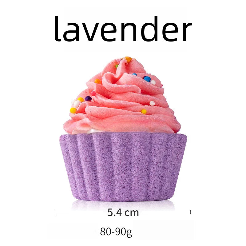 80g Cake Shaped Bath Salt Ball Bubble Bath Bombs Creamy Children's Aromatherapy Essential Oil Bath Balls for Relaxing Soak