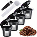 4pcs Reusable K Cups, Coffee Filters with Coffee Pods, Food Grade Stainless Steel Mesh, Fit for Keurig 1.0 and 2.0 Brewers