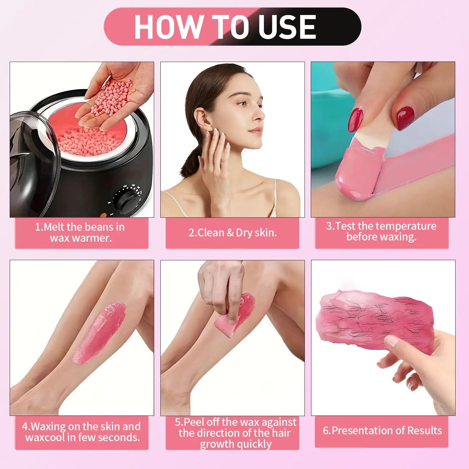 Hot Wax Machine Kit – Wax Warmer, Wax Beans & Depilatory Epilator Set for Hair Removal
