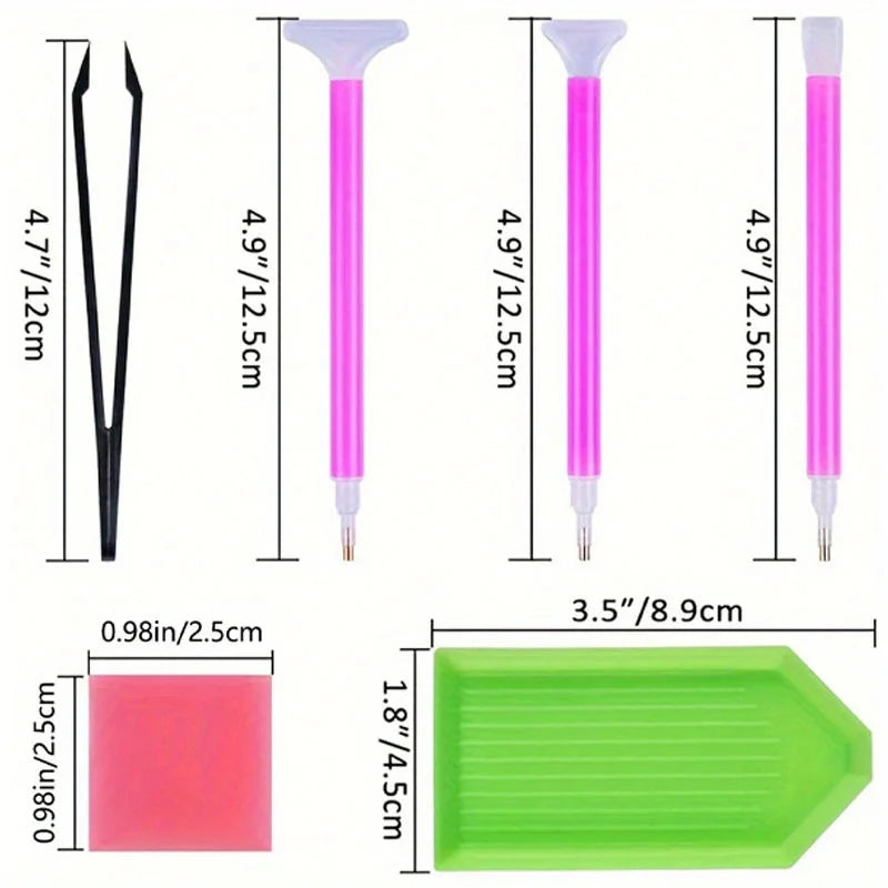 Diamond painting kit (29 pieces) DIY 5D diamond painting accessory combination kit, including diamond stitching pen, tweezers