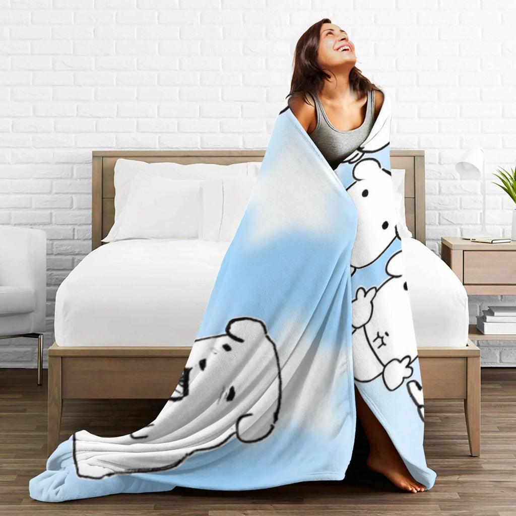 Cute GANADI Blanket Kids Adults  Flannel Throw Blanket For Sofa Home Soft Custom Quality Bedspread Gift