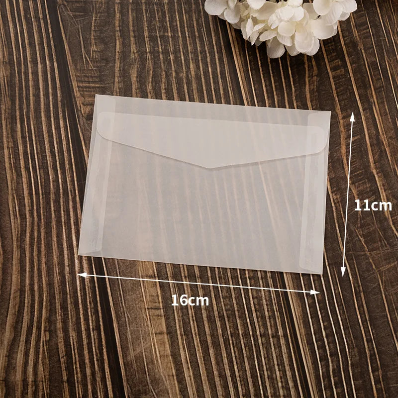 50pcs of Blank Semi-Transparent Self-Sealing Envelopes,Suitable for Invitations,Postcards,And Business Letters -Elegant European