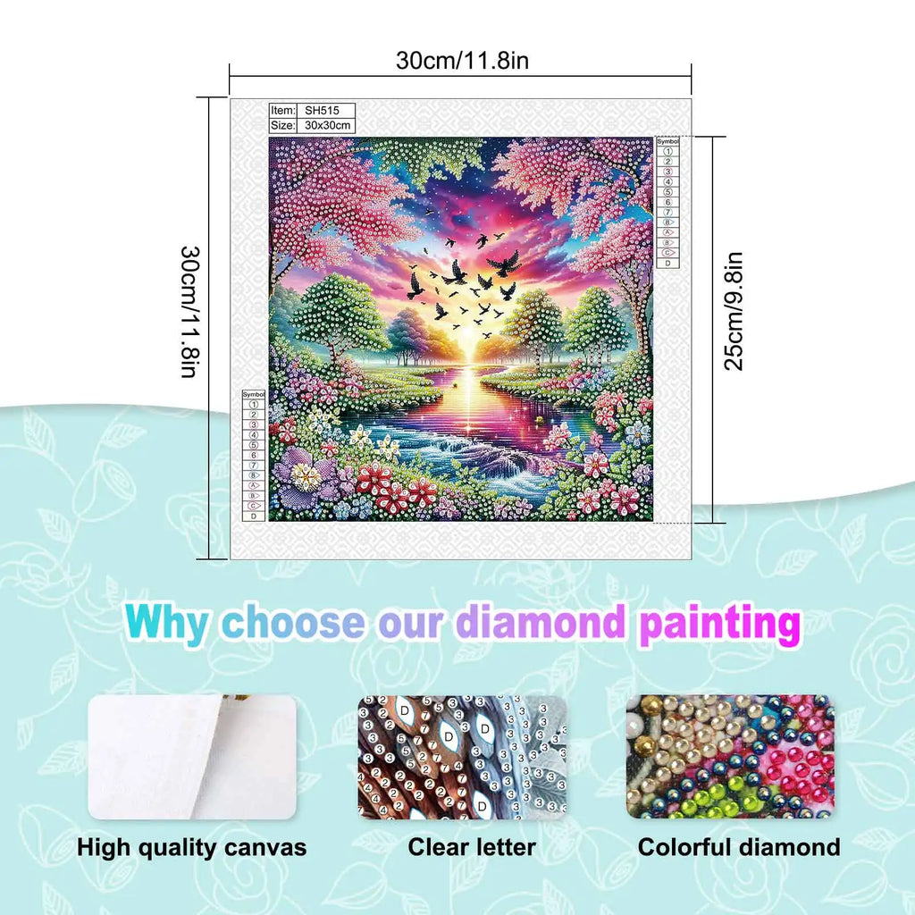 Diamond Art Painting Kit for Adult,DIY beautiful scenery Special Shaped Crystal Diamond Kit for Beginner Home Wall Decorate Gift