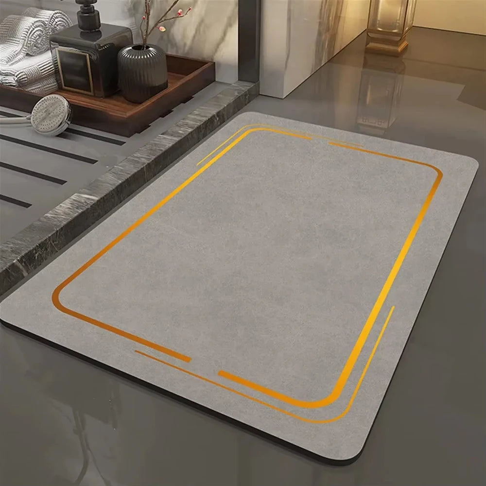 Bath Mat Non-Slip  Diatomite Mat with Rubber Padding Soft Super Absorbent Bathroom Rug Foot Mat for Hallway Shower Toilet Mats