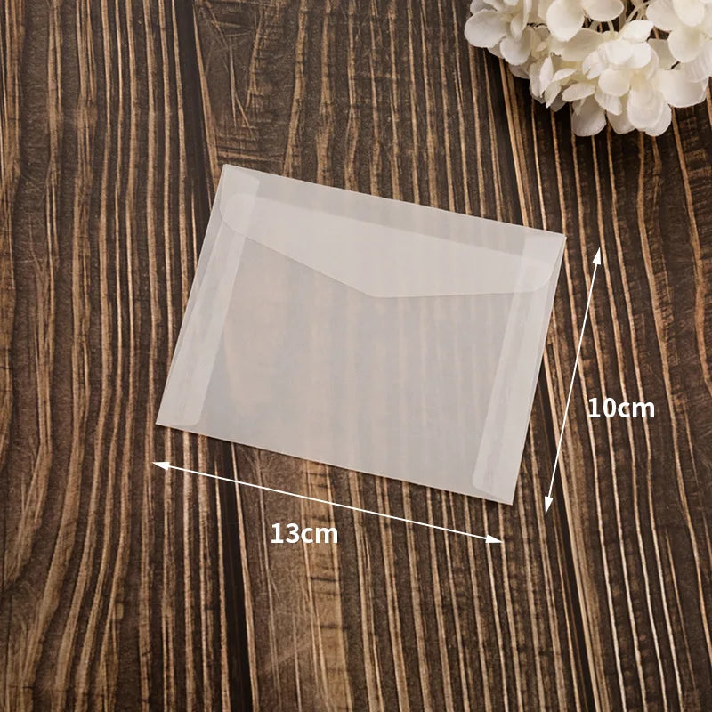 50pcs of Blank Semi-Transparent Self-Sealing Envelopes,Suitable for Invitations,Postcards,And Business Letters -Elegant European