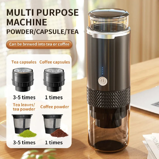 Electric Portable Coffee Machine Capsule Ground Coffee Brewer for Coffee Powder And Coffee Capsule - Coffee Maker
