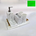 Bathroom Accessory Set, 1pcs Marble Look Bathroom Accessories Sets, Bathroom Toothbrush Holder & Soap Dispenser Set, Home Decor