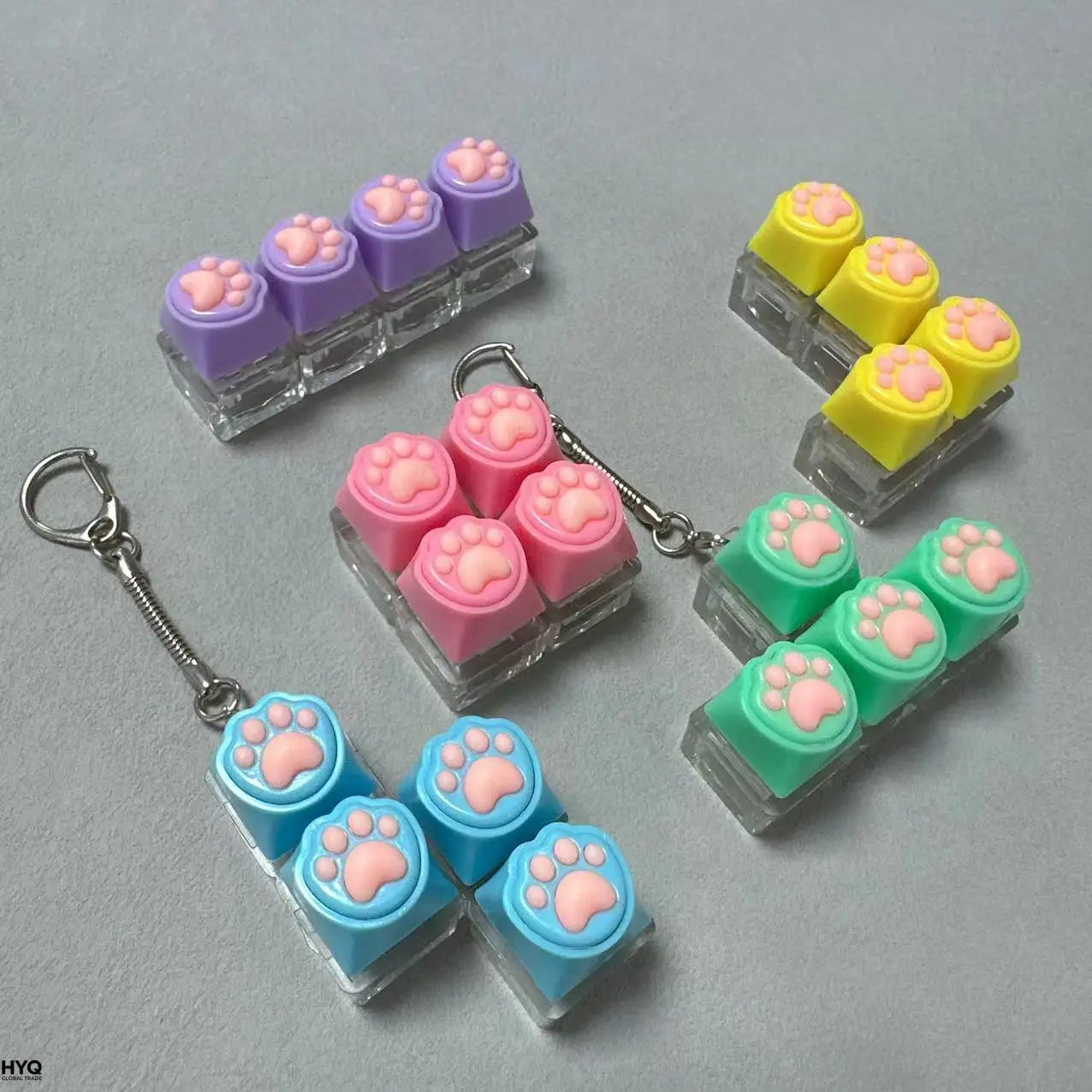 Silicone Soft Cat Claws Keychain Key Ring Pendant Mobile Phone Backpack Pendant Desktop Accessories Decompression Press Tools