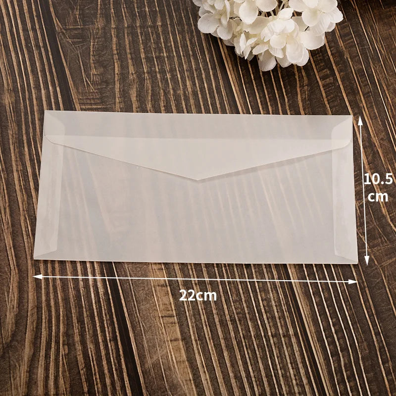 50pcs of Blank Semi-Transparent Self-Sealing Envelopes,Suitable for Invitations,Postcards,And Business Letters -Elegant European