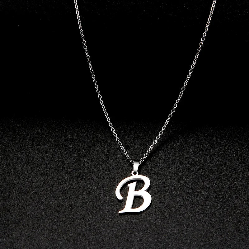 316L Stainless Steel Necklace A To Z 26 Letters Initial Minimalist Necklaces For Women Big Alphabet Pendant Gifts Jewelry gift