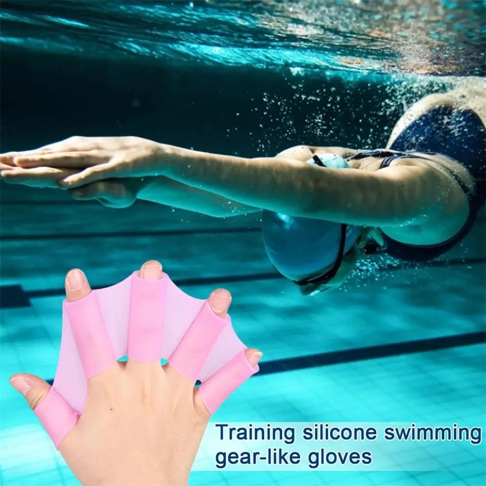 Swim Training Water Sports Swim Pool Paddles for Diving Frog Type Hand Web Finger Webbed Hand Finger Fin Swimming Flippers