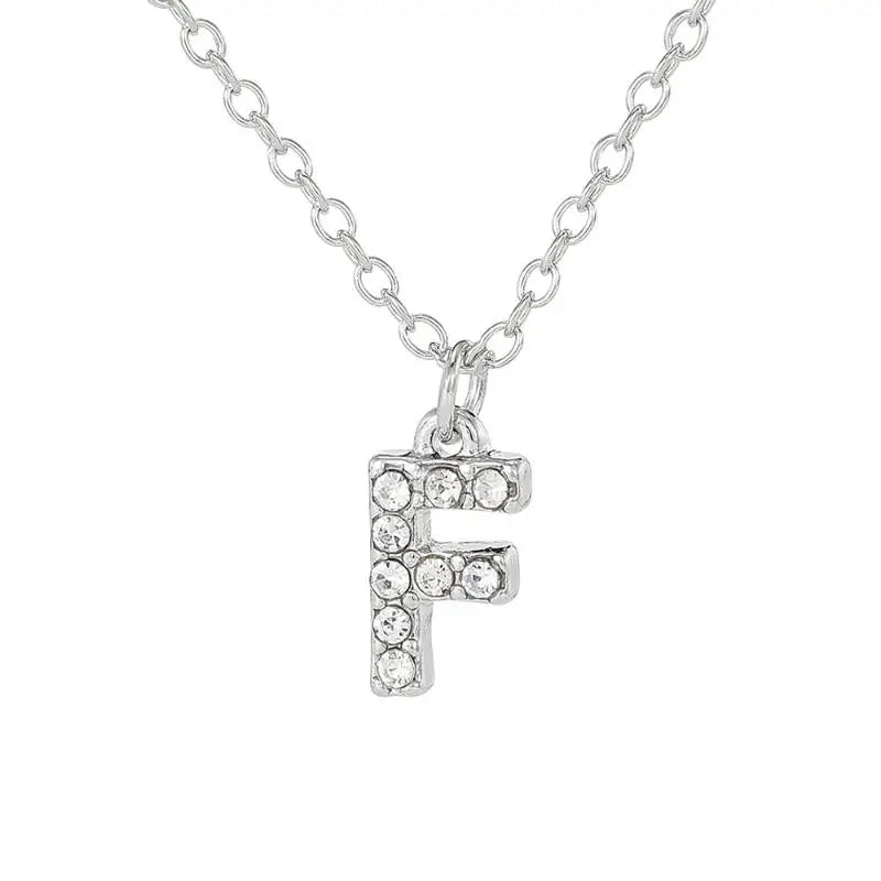 Fashion Shining A-Z Letter Pendant Charm Necklace 26 Initial Alphabet Name Clavicle Chain Party Jewelry Gift