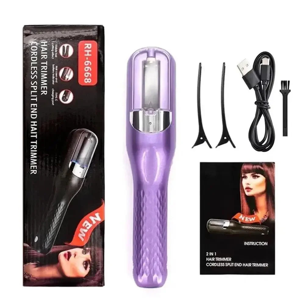Professional Split Ends Hair Trimmer – Cordless Automatic Dry Damaged Hair Cutter for Women
