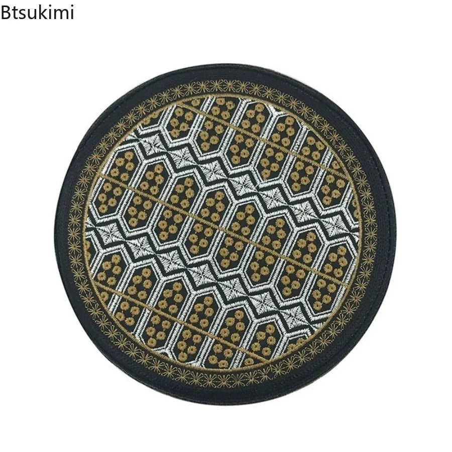 Embroidery Emboss Turban Hats Men's Breathable Islamic Kufi Prayer Hat Eid Ramadan Hijabs Beanies Caps Fashion Muslim Skull Hats