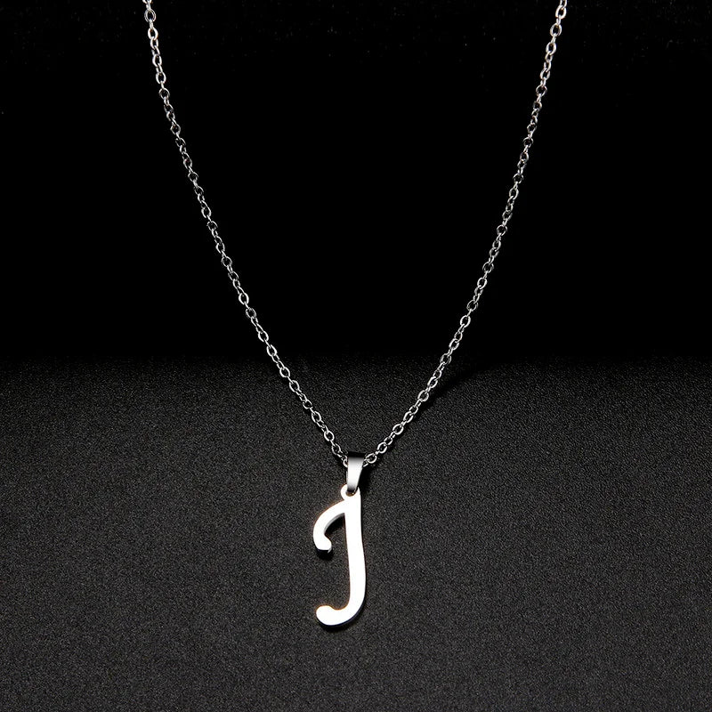316L Stainless Steel Necklace A To Z 26 Letters Initial Minimalist Necklaces For Women Big Alphabet Pendant Gifts Jewelry gift