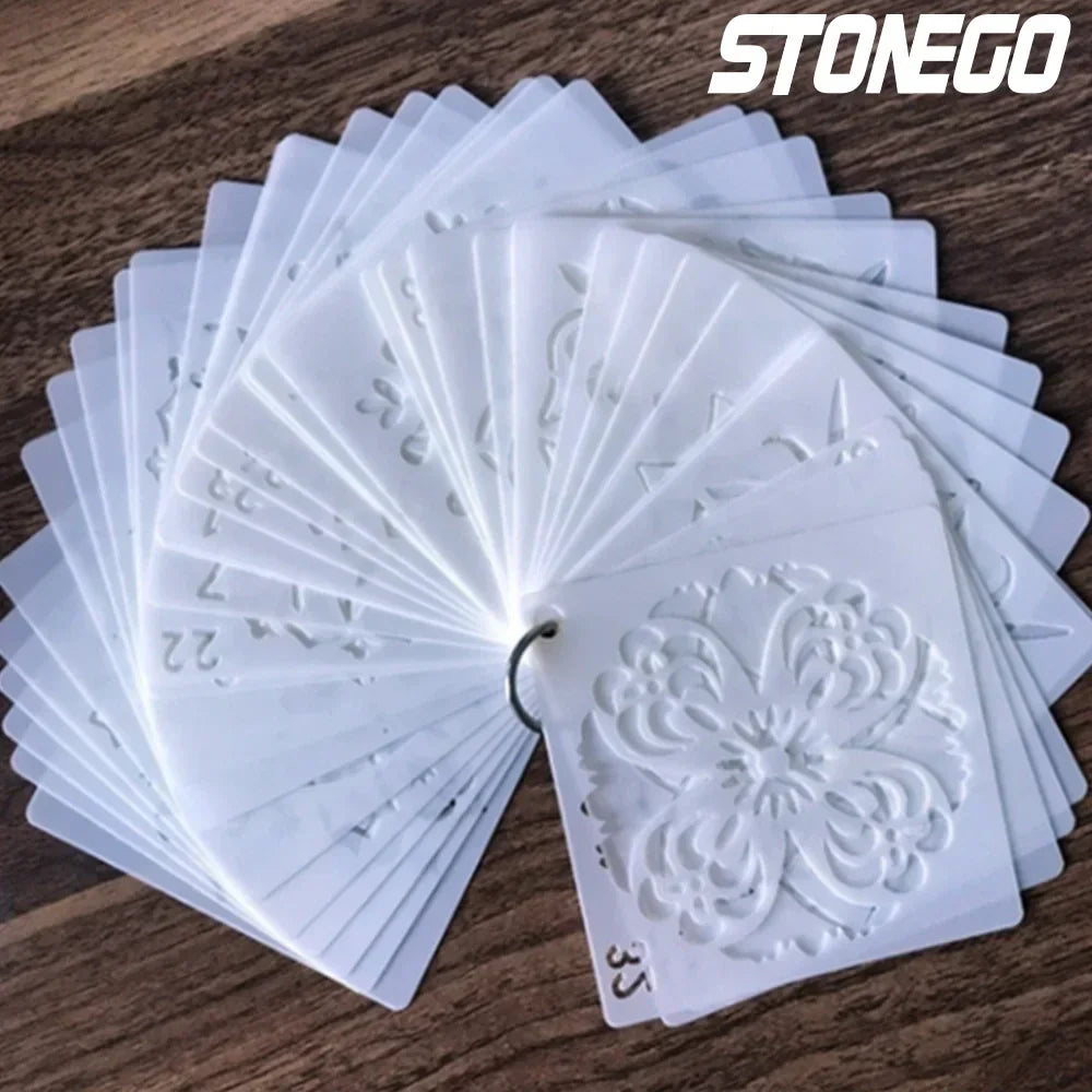 STONEGO 36 Mandala Templates Creative Wall Painting Cabinet Painting Mandala Template Diy Skeleton Template