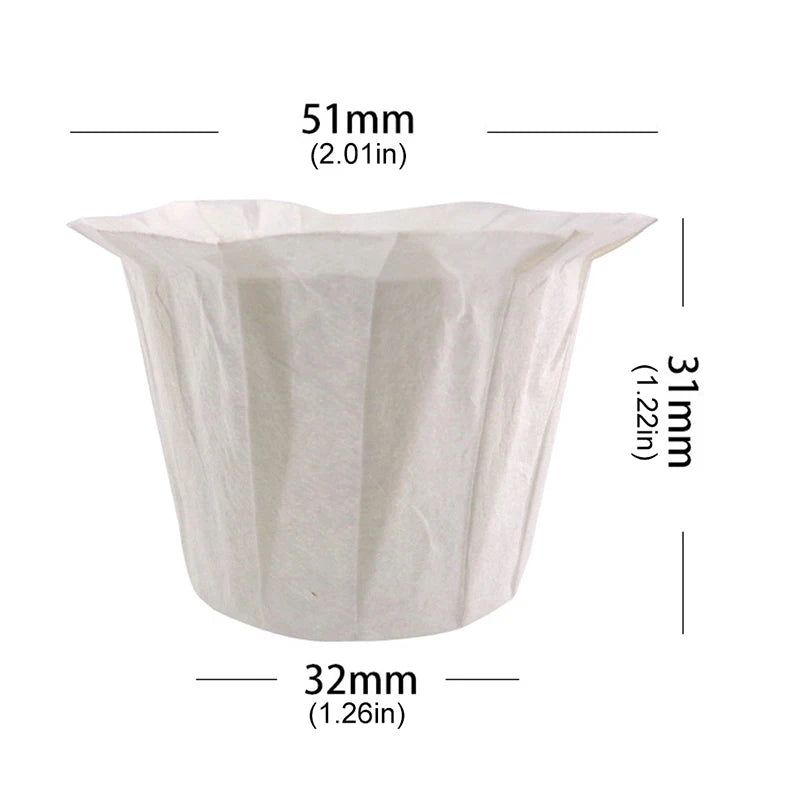 Universal Fit Disposable Paper Coffee Filter for Keurig Single-Serve Reusable K-Cups Coffee Maker - Pack of 100