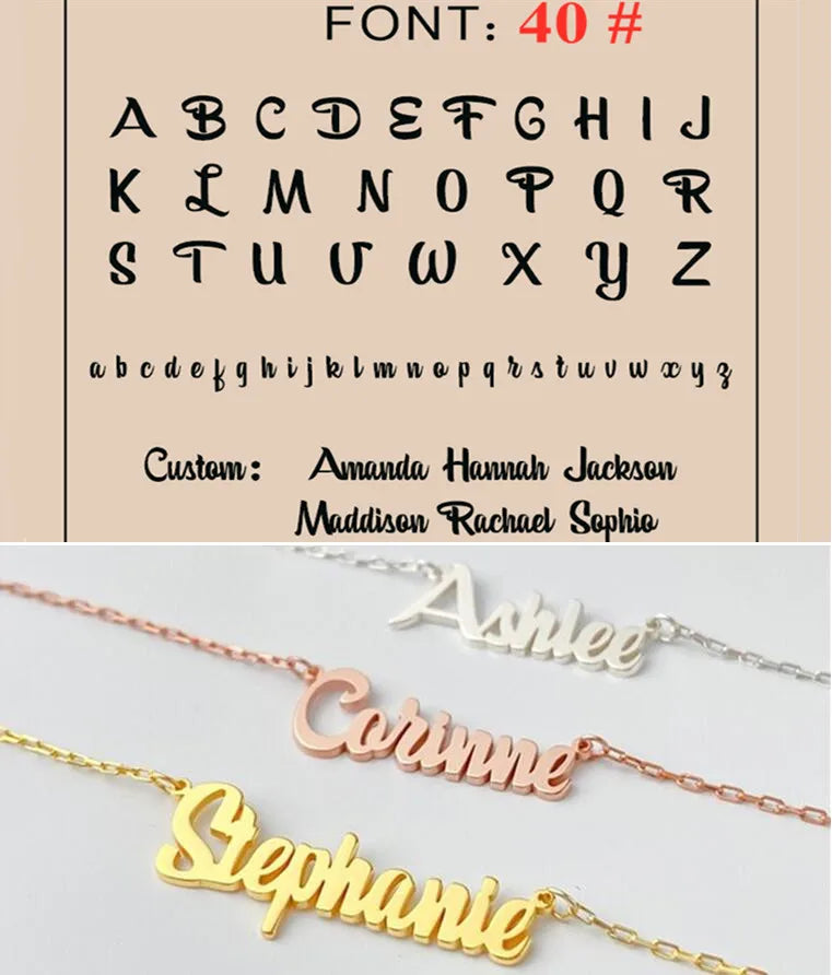 Custom Name Necklace Personalized Golden Choker Stainless Steel Necklaces For Women Man Customized Jewelry Couple Gift
